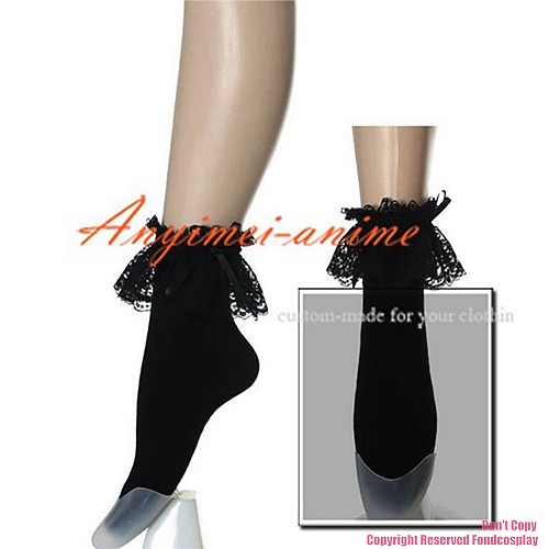 fondcosplay adult sexy cross dressing sissy maid short Gothic Lolita Punk Fashion black Socks Custom-made[CK1063]