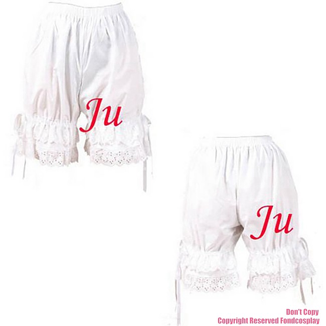 fondcosplay adult sexy cross dressing sissy maid short Gothic Lolita Punk Bloomers white Cotton panties CD/TV[CK326]