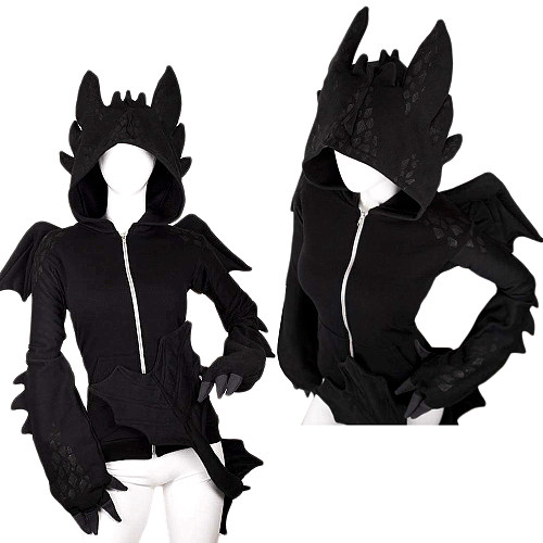 How To Train Your Dragon-Nightfury Toothless Dragon Hoodie Movie Cosplay Costume Tailor-Made[G1385]