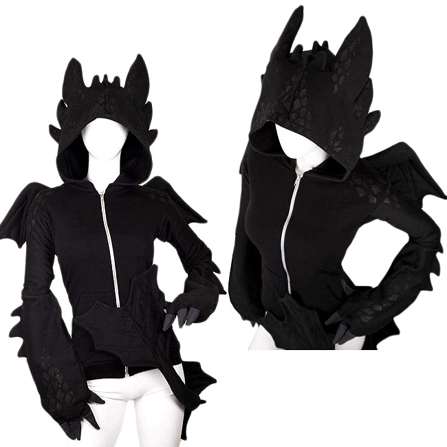 How To Train Your Dragon-Nightfury Toothless Dragon Hoodie Movie Cosplay Costume Tailor-Made[G1385]