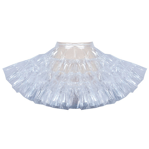 Fondcosplay Sissy Maid Skirt Clear PVC Crossdressing Petticoat [G3909]
