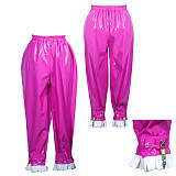 fondcosplay Hot Pink Heavy PVC Lockable Sissy Maid Pants with White Ruffle Cuffs – Handmade [G3775]