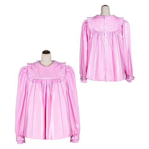 Fondcosplay Handmade Sissy Maid Crossdressing Thin PVC Pink Blouse Costume [G4056]