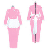 Fondcosplay Lockable Sissy Maid Dress Black & White Heavy PVC Crossdressing Outfit [G3893]
