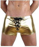 Men Skinny Lace Up Boxer Shorts Sexy Knickers Shiny Metallic Trunks