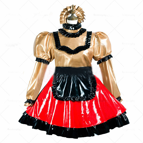 2022 Gold Cute Lolita Maid Dress Women Lovely Cosplay Long sleeves Fashion Dress Animation Show Japanese Outfit Dress 7XL