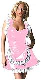 Plus Size Sexy Low Cut Maid Cosplay Dress Women Sleeveless Waitress Apron Dress