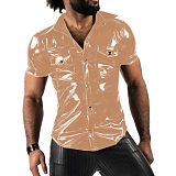 Fashion Trend Men Shirts Fashion Short Sleeve Turn-down Shirt Blouse Tops With Pocket Party Clubwear Overshirt Sports Shirts 7XL