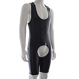 Open Crotch Leotard Men's Catsuit Sexy Sleeveless Bodysuit Teddies Lingerie