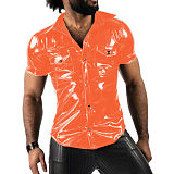 Fashion Trend Men Shirts Fashion Short Sleeve Turn-down Shirt Blouse Tops With Pocket Party Clubwear Overshirt Sports Shirts 7XL