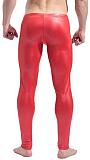 Men's Black/Red Faux Leather Tight Pants Leggings Sexy Trousers S-XL
