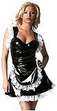 Plus Size Sexy Low Cut Maid Cosplay Dress Women Sleeveless Waitress Apron Dress