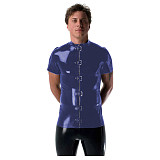 Gothic Punk Mens Latex Look T-shirt Coat Shiny PVC Leather Zipper with Buckles T-Shirts Club Costume Male Streetwear Jacket Tops