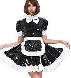 24 Color PVC French Maid Sweet Mini Dress Waitress Cosplay Uniform