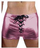 Men Skinny Lace Up Boxer Shorts Sexy Knickers Shiny Metallic Trunks