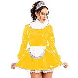 24 Colors Lace Splicing Maid Cosplay Dress Retro Dress with Apron