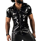 Fashion Trend Men Shirts Fashion Short Sleeve Turn-down Shirt Blouse Tops With Pocket Party Clubwear Overshirt Sports Shirts 7XL