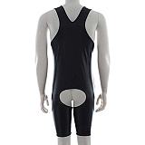Open Crotch Leotard Men's Catsuit Sexy Sleeveless Bodysuit Teddies Lingerie