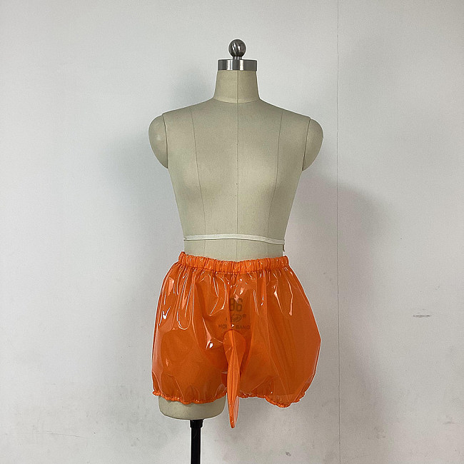 PVC Sheer Men's Erotic Boxer Briefs Bikini Gay Wet Look Sexy Nightclub Erotic Panties with Testicles Penis Hole Panties 7XL