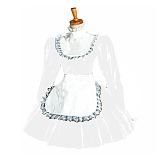 Plus Size Puff Sleeve Maid Cosplay Dress Ladies Lolita PVC Wetlook Apron Dress
