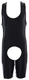 Open Crotch Leotard Men's Catsuit Sexy Sleeveless Bodysuit Teddies Lingerie