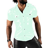Fashion Trend Men Shirts Fashion Short Sleeve Turn-down Shirt Blouse Tops With Pocket Party Clubwear Overshirt Sports Shirts 7XL