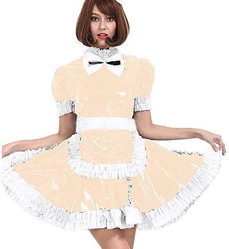24 Color PVC French Maid Sweet Mini Dress Waitress Cosplay Uniform