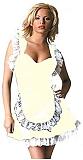 Plus Size Sexy Low Cut Maid Cosplay Dress Women Sleeveless Waitress Apron Dress