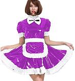 24 Color PVC French Maid Sweet Mini Dress Waitress Cosplay Uniform