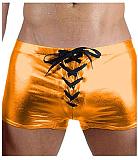 Men Skinny Lace Up Boxer Shorts Sexy Knickers Shiny Metallic Trunks