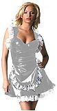 Plus Size Sexy Low Cut Maid Cosplay Dress Women Sleeveless Waitress Apron Dress