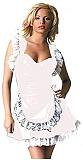 Plus Size Sexy Low Cut Maid Cosplay Dress Women Sleeveless Waitress Apron Dress