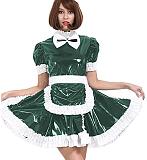 24 Color PVC French Maid Sweet Mini Dress Waitress Cosplay Uniform