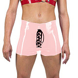 Sexy Men Shorts Glossy Vinyl PVC Leather Drawstring Skinny Short Pants Beach Sport Shorts Hip Hop Jazz Party Clubwear Casual 7XL