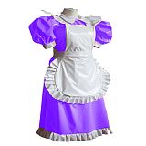 Plus Size Lolita Dress PVC Sissy Elegant Puff Sleeve Mini Dress Wetlook Shiny Gothic Lolita Service Dress Men Cross dress