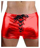 Men Skinny Lace Up Boxer Shorts Sexy Knickers Shiny Metallic Trunks