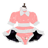 Sissy Dress Lockable Women Clothing Panties Lolita French Maid Set Cosplay Costumes Plus Size S-7XL