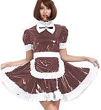 24 Color PVC French Maid Sweet Mini Dress Waitress Cosplay Uniform