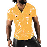 Fashion Trend Men Shirts Fashion Short Sleeve Turn-down Shirt Blouse Tops With Pocket Party Clubwear Overshirt Sports Shirts 7XL