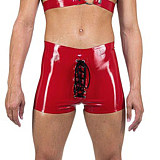 Sexy Men Shorts Glossy Vinyl PVC Leather Drawstring Skinny Short Pants Beach Sport Shorts Hip Hop Jazz Party Clubwear Casual 7XL