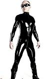 Men's Metallic Lycra Bodysuit Zentai Wet Look Bodysuit Jumpsuit