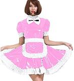 24 Color PVC French Maid Sweet Mini Dress Waitress Cosplay Uniform