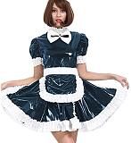 24 Color PVC French Maid Sweet Mini Dress Waitress Cosplay Uniform