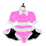 Sissy Dress Lockable Women Clothing Panties Lolita French Maid Set Cosplay Costumes Plus Size S-7XL