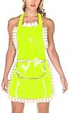 23 Colors Halter Adjustable Strap Mini Dress Ladies PVC Pocket Front Maid Dress