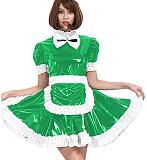 24 Color PVC French Maid Sweet Mini Dress Waitress Cosplay Uniform