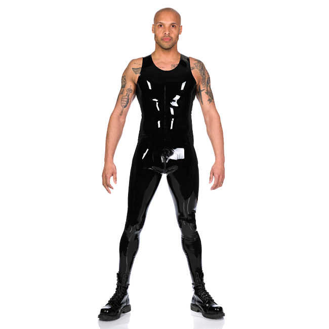 S-7XL Men PVC Broadband Catsuit