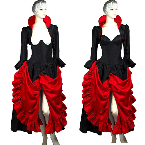 Black and Red Taffeta Open-Bust O Dress – Handmade The Story Of O Series [G298]