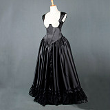 Black Satin O Dress with Removable Bra Cups – The Story Of O Dress With Bra nude breasted [G836]