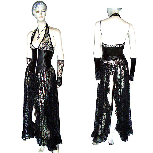 Black Lace Halter O Dress with Corset Waist – Story Of O Series [G355]